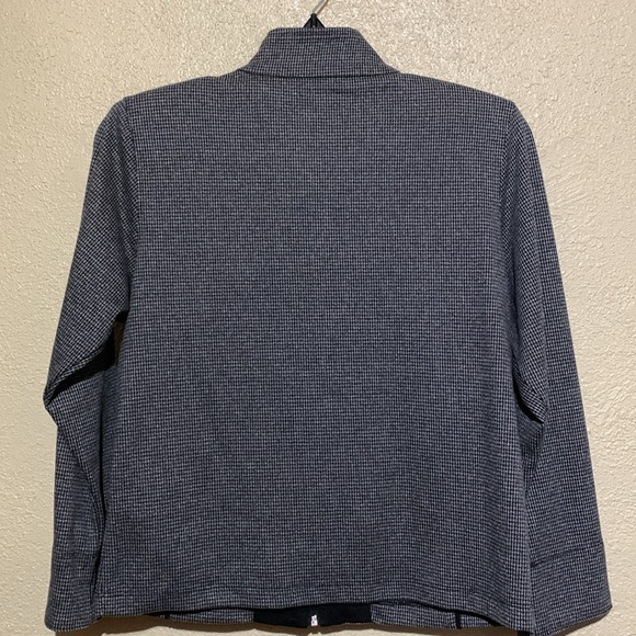 Allison Daley Jacket Blazer SP Gray Black Stretchy Hounds Tooth Print Zip Up - Picture 11 of 16